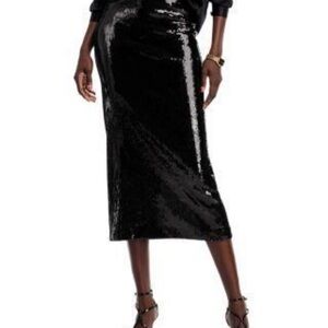 Boss Women's Relaxed-fit Midi Skirt with shimmering Sequin embellishments Sz XL